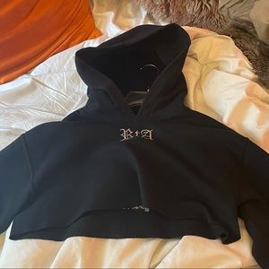RTA no head no backstage pass cropped hoodie